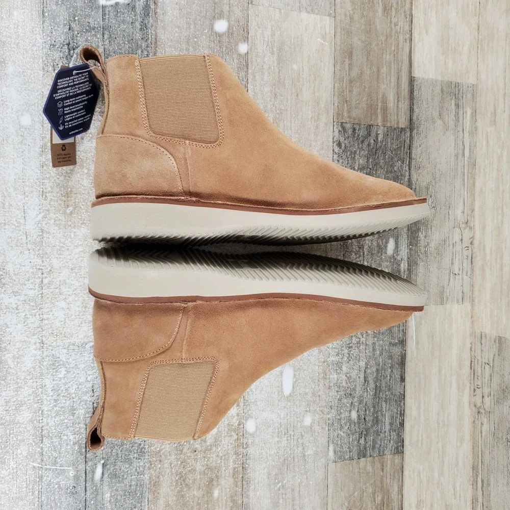 Toms Skyline Men Chelsea Boots Sz 7 Comfort Toffee Suede Round Toe Pull On Ankle